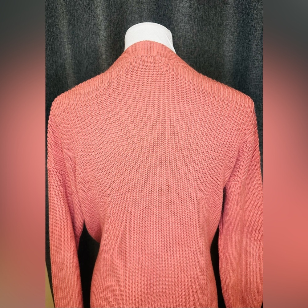 LOFT Petites Coral Button-Front Knit Cardigan Sweater | Size SP - Picture 7 of 11